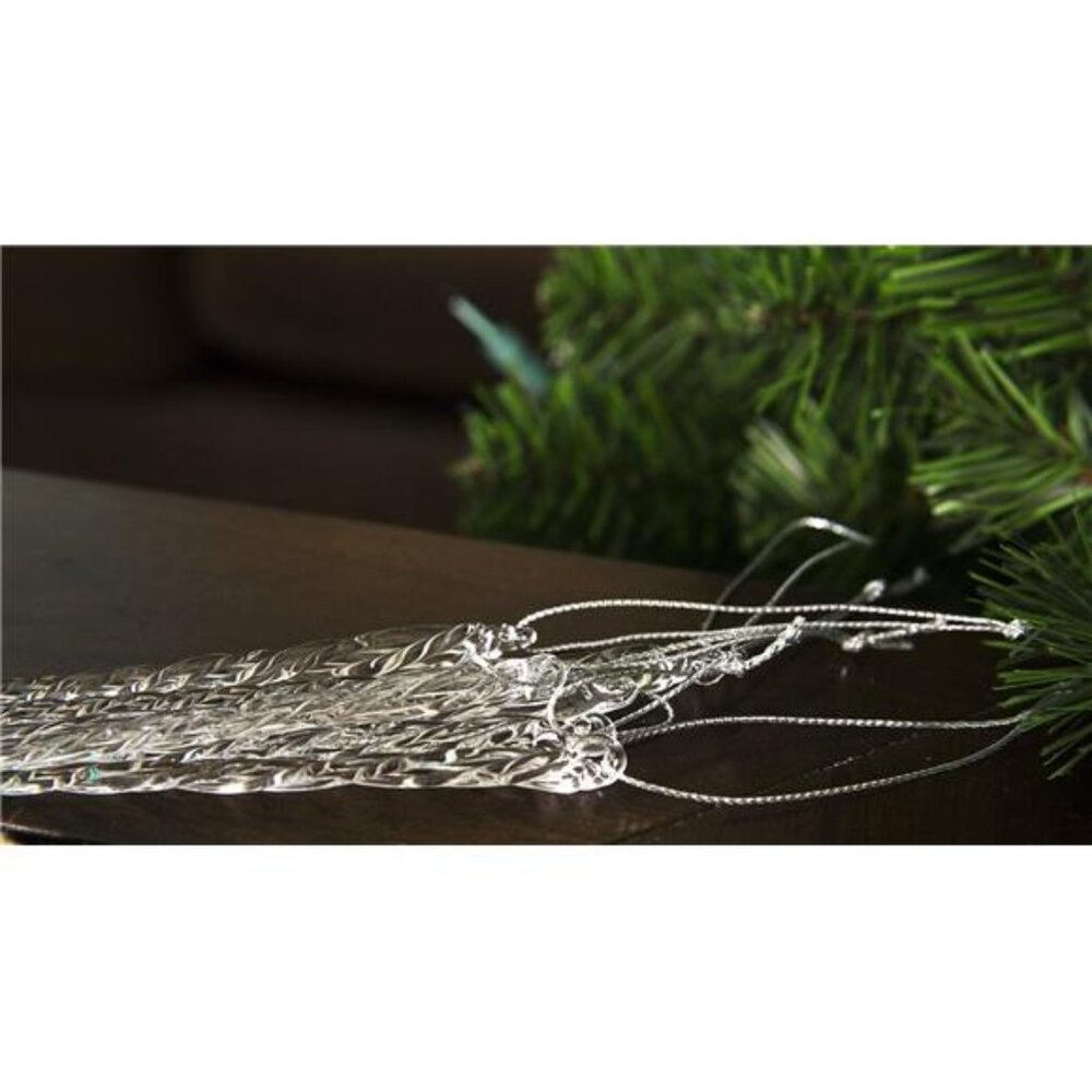 3-1/2-Inch-5-1/2-Inch Clear Glass Icicle Ornament Set of 24 Pieces - Picture 3 of 8